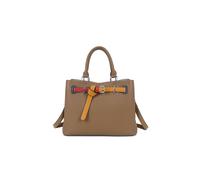 Beltline Muse Triple Compartments PU Leather Top Handle Crossbody Bag Fontanella Fashion Taupe One Size