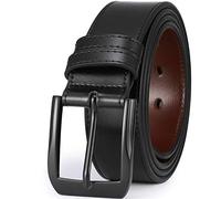 beltox fine Men’s Casual Leather Jeans Belts 1 1/2” Wide 4MM Thick Alloy Prong Buckle Work Dress Belt for Men (Black Belt With Black Buckle, 34-36)