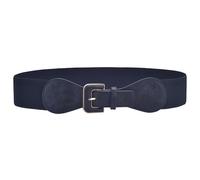 Beltox Women’s Vintage Wide Elastic Waist Belt with Bow-shaped Gold Buckle, Blue, 35"-51" Waist Adjustable