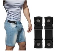 BELTROAD No Buckle Belts for Men Women: Side Belt without Buckle, Elastic Stretch, Adjustable, Invisible, 2 Pack (Black, Blue), Fit 2 Loop Distance 7"-9", Unisex-Adults
