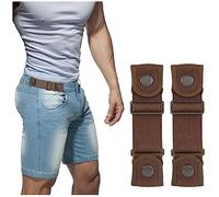 BELTROAD No Buckle Belts for Men Women Side Belt without Buckle Elastic Stretch Adjustable Invisible for 1.5 Inch Belt Loops Jeans Pants Shorts Dresses (2 Pack)