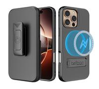 BELTRON Case Holster Combo for iPhone iPhone 16 Pro Max, Slim Protective Full Body Grip Case & Swivel Belt Clip 3 in 1 Combo with Kickstand and Card Holder (Compatible with MagSafe)