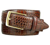 Belts.com Men's Joseph Gold Buckle Leather Alligator Dress Belt 36 Brown