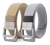 Belts Men, Military Double D-ring Adjustable Buckle Nylon Tactical Belt, 2 Pack