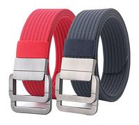 Belts Men, Military Double D-ring Adjustable Buckle Nylon Tactical Belt, 2 Pack