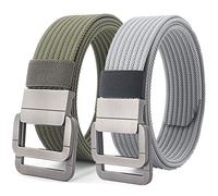 Belts Men, Military Double D-ring Adjustable Buckle Nylon Tactical Belt, 2 Pack