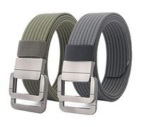 Belts Men, Military Double D-ring Adjustable Buckle Nylon Tactical Belt, 2 Pack