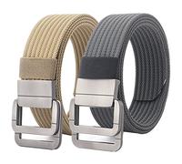 Belts Men, Military Double D-ring Adjustable Buckle Nylon Tactical Belt, 2 Pack
