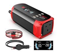 BELTTT 500W Inverter 12V to 240V 230V AC, Car Power Inverter 1000W Peak, Car Cigarette Adapter Converter, Red Aluminum Alloy Body with AC Outlet, 4 USB Ports and Smart Digital Display