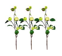 BELUAPI 3Pcs Artificial Apple Branches,18.9inch Faux Apple Single Branch with 5 Heads,Artificial Fruit Branches Fake Olive Shrubs with Apples for Home Party Wedding Decor