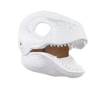 BELUAPI Eye-catching Dinosaur Mask, Dino Mask Moving Jaw Decor, Latex Dress Up Headgear with Opening Moving Jaw, Cosplay Party Birthday Halloween Christmas Kids Adult Mask, White, M