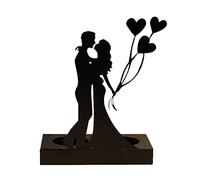 BELUAPI Lovers Silhouette Shape Candle Holder for Living Room Decor, Black Metal Taper Candle Holder Decorative Candlestick Holder Tealight Candle Rack for Wedding, Dinning, Party