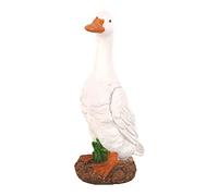 BELUAPI Resin Garden Patio Goose Statues,White Duck Statue Artificial Duck Model Realistic Sculpture for Pond Decoration Art Crafts Statues Small Animal Scene Layout