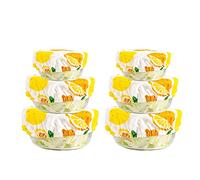 BELUAPI Set of 6 Dust Stretch Bowl Covers, Reusable Cotton Dish Plate Lids,Durable Food Storage Covers for Family Party and Outdoor Picnic(3 Sizes,No Bowls)