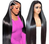 Beluck 220 Density Straight Human Hair Wig For Black Women 13X6 Transparent HD Lace Front Wigs Human Hair Pre Plucked Glueless Lace Front Wig 15A Brazilian Real Human Hair Lace Frontal Wigs 18 Inch