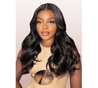 Beluck Face-Framing Curtain Bangs Loose Body Wave Glueless Wig Human Hair Wig Layered Cut 6x6 Pre Cut Transparent Lace Front Wigs Human Hair Wig 200 Density Glueless Wig For Women 28 Inch