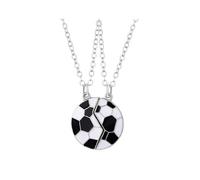 BELUCKIN BFF Necklace for 2 Women Trendy Matching Soccer Necklace Football Friendship Necklace for Women Best Friend Necklace Jewelry Gifts for Sports Lover, Oil dripping, No Gemstone