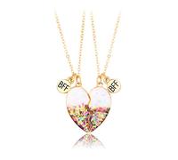 BELUCKIN Fruit Avocado Friendship Necklace BFF Necklace for 2 WomenHalf Heart Matching Necklace for Women Best Friends Necklace Jewelry for Birthday Gifts, Zinc, No Gemstone