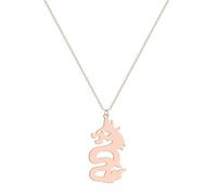 BELUCKIN Minimalist Chinese Dragon Pendant Necklace Charm Dragon Animal Necklace Stainless Steel Jewelry for Women Men, Stainless Steel, No Gemstone