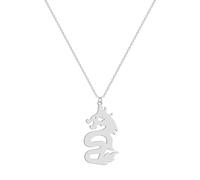 BELUCKIN Minimalist Chinese Dragon Pendant Necklace Charm Dragon Animal Necklace Stainless Steel Jewelry for Women Men, Stainless Steel, No Gemstone