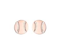 BELUCKIN Tiny Stainless Steel Sport Baseball Stud Earrings for Women, Zinc, No Gemstone