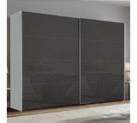 Beluga Extra Sliding Wardrobe - 271cm - 2 Door - Silk Grey & Basalt Glass