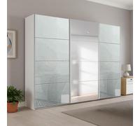 Beluga Extra Sliding Wardrobe - 271cm - 3 Door - Mirror - Alpine White & Silk Grey Glass