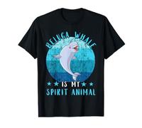 Beluga Whale is My Spirit Animal Retro Vintage Ocean Mammals Value Graphic T-Shirt