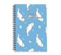 Beluga Whales and Ice Cubes Journal 2026 A5 To Do List Notebook 2026 Organiser Diary Men Notebook Journal for Exercise Week To View Monthly Year Diary Planner with Dotted Line Note Page Slim