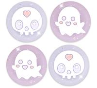 BelugaDesign Ghost Thumb Grips | Big Glitter Halloween Gothic Clear Jelly Joystick Grip Button Caps | Compatible with Sony Playstation PS5 PS4 Xbox Series X S Nintendo Switch Pro Controllers