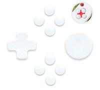 BelugaDesign Pastel Button Caps and D-Pad | Compatible With Nintendo Switch Standard OLED Joy-Con Controller Covers | Directional & A/B/X/Y Buttons - White