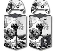 BelugaDesign Wave Xbox Skin | Anime Japanese Black White Great Kanagawa Ocean Aesthetic Vinyl Wrap Sticker Decal | Compatible with Xbox Series X (Series X, Gray)