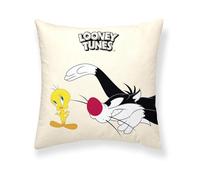 BELUM | 100% Cotton Cushion Cover 45 x 45 cm Model Looney Characters B | Looney Tunes Cushion Cover | Half Panama Fabric Cushion Cover 100% Organic Cotton