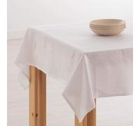 Belum | 100% Linen Stain Resistant Tablecloth | Resinated Rectangular Table Tablecloth | Quality Water-resistant Tablecloth in Various Sizes | Linen Tablecloths for Indoor and Outdoor (White, 250x150)