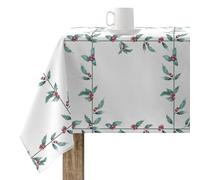 BELUM | Christmas Tablecloth 100 x 140 cm 100% Cotton Resin Stain Resistant (Not Plastic-Coated) Model White Christmas 1