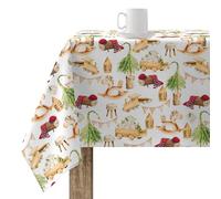 BELUM | Christmas Tablecloth 200 x 140 cm 100% Cotton Resin Stain Resistant (Non-Plastic-Coated) Model Cagatio 2