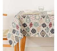 BELUM | Christmas Tablecloth 200 x 140 cm 100% Cotton Resin Stain Resistant (Not Plastic-Coated) Model Merry Christmas 60