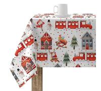 BELUM | Christmas Tablecloth 250 x 140 cm 100% Cotton Resin Stain Resistant (Non-Plastic-Coated) Model Merry Christmas 66