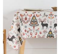 BELUM | Christmas Tablecloth | Stain-Resistant Rectangular Table Cloth | Resin Tablecloth (Laminated Touch) | Table Cloth | Home Table Cloth (200 x 140 cm)