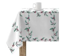 BELUM | Christmas Tablecloth XL 180 x 300 cm 100% Resin Cotton Stain Resistant (Not Plastic-Coated) Model White Christmas 1