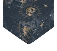 BELUM | Harry Potter Fitted Sheet Product: 90 x 200 cm + 35 cm Bellows - Fabric: 100% Cotton 175 Thread Count - Model: Hotter Gold