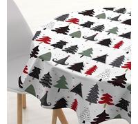 Belum Merry Christmas 14 Tablecloth Diameter 100 cm Round 100% Cotton Resin Coated Stain Resistant