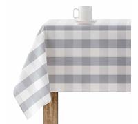 BELUM | Resinated Tablecloth Stain Resistant Paintings 0120-100, Tablecloth Plaid Vichy Size; 140x140 cm, Tablecloth Anti Stain NO Rubber, Tablecloth Vichy Grey, Tablecloth Fabric 100% Organic Cotton