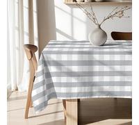 BELUM | Resinated Tablecloth Stain Resistant Paintings 0120-100, Tablecloth Plaid Vichy Size; 300x140 cm, Tablecloth Anti Stain NO Rubber, Tablecloth Vichy Grey, Tablecloth Fabric 100% Organic Cotton