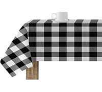 BELUM | Resinated Tablecloth Stain Resistant Paintings 0120-101, Tablecloth Plaid Vichy size; 100x140 cm, Tablecloth Anti Stain NO Rubber, Tablecloth Vichy Black, Tablecloth Fabric 100% organic cotton