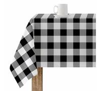 BELUM | Resinated Tablecloth Stain Resistant Paintings 0120-101, Tablecloth Plaid Vichy size; 140x140 cm, Tablecloth Anti Stain NO Rubber, Tablecloth Vichy Black, Tablecloth Fabric 100% organic cotton