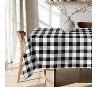 BELUM | Resinated Tablecloth Stain Resistant Paintings 0120-101, Tablecloth Plaid Vichy size; 250x140 cm, Tablecloth Anti Stain NO Rubber, Tablecloth Vichy Black, Tablecloth Fabric 100% organic cotton