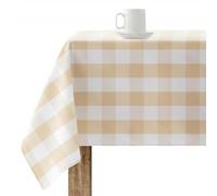 BELUM,Resinated Tablecloth Stain Resistant Paintings 0120-103, Tablecloth Plaid Vichy Size; 200x140 cm, Tablecloth Vichy Vanilla, Tablecloth Fabric 100% Organic Cotton