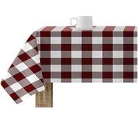 BELUM,Resinated Tablecloth Stain Resistant Paintings Garnet, Tablecloth Vichy Squares Size; 100x140 cm, Tablecloth Vichy Garnet, Tablecloth Fabric 100% Organic Cotton