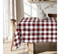 BELUM,Resinated Tablecloth Stain Resistant Paintings Garnet, Tablecloth Vichy Squares Size; 300x140 cm, Tablecloth Vichy Garnet, Tablecloth Fabric 100% Organic Cotton